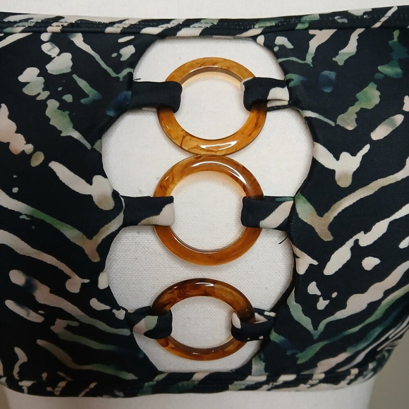 NWOT VENUS Bandeau Top Bikini Multicolour Printed Size 6 - Picture 3 of 11